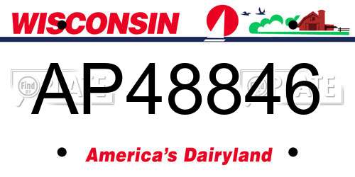 AP48846 Wisconsin License Plate