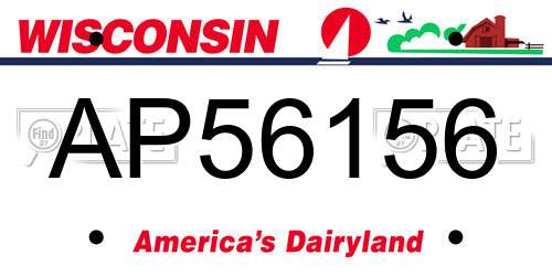 AP56156 Wisconsin License Plate