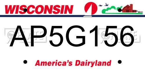 AP5G156 Wisconsin License Plate