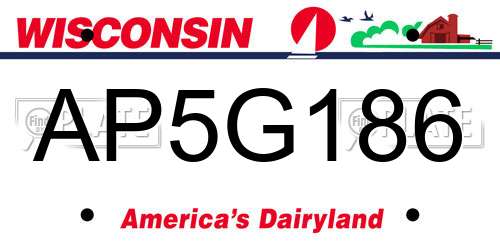 AP5G186 Wisconsin License Plate