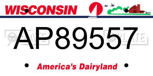 AP89557 Wisconsin License Plate