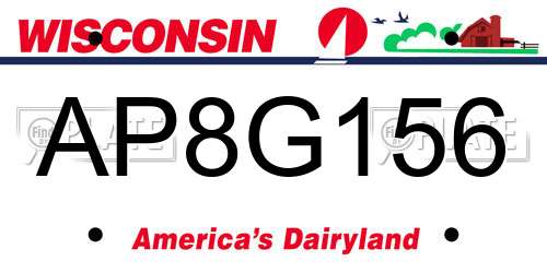 AP8G156 Wisconsin License Plate