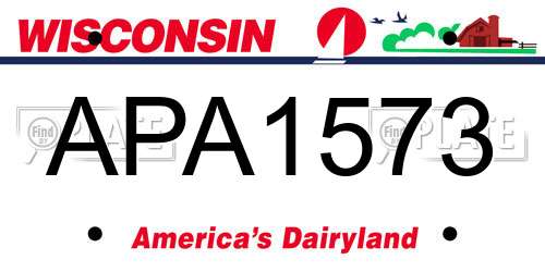 APA1573 Wisconsin License Plate