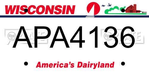APA4136 Wisconsin License Plate