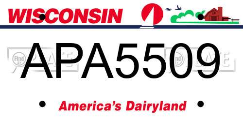 APA5509 Wisconsin License Plate
