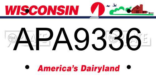 APA9336 Wisconsin License Plate