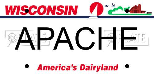 APACHE Wisconsin License Plate