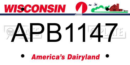 APB1147 Wisconsin License Plate