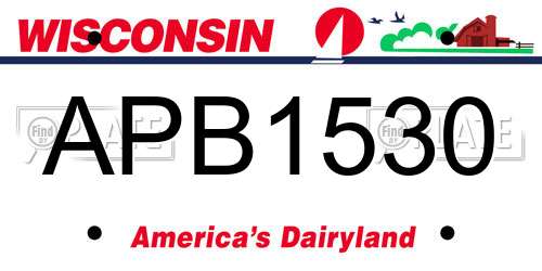 APB1530 Wisconsin License Plate