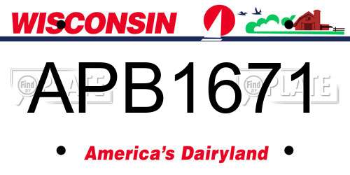 APB1671 Wisconsin License Plate