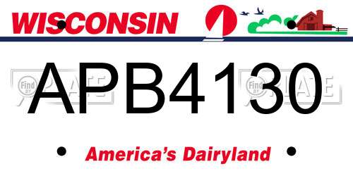 APB4130 Wisconsin License Plate