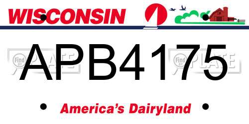 APB4175 Wisconsin License Plate