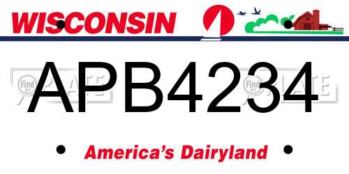 APB4234 Wisconsin License Plate