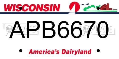 APB6670 Wisconsin License Plate