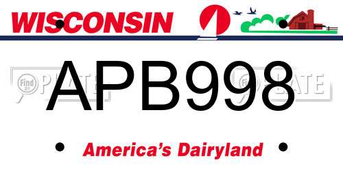 APB998 Wisconsin License Plate