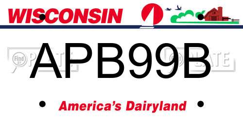 APB99B Wisconsin License Plate