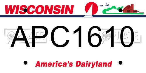 APC1610 Wisconsin License Plate