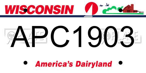 APC1903 Wisconsin License Plate