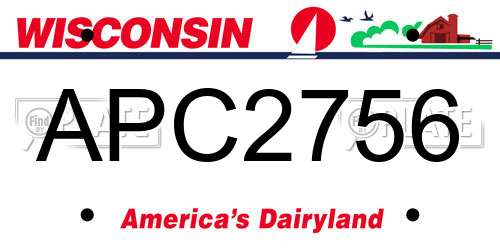 APC2756 Wisconsin License Plate