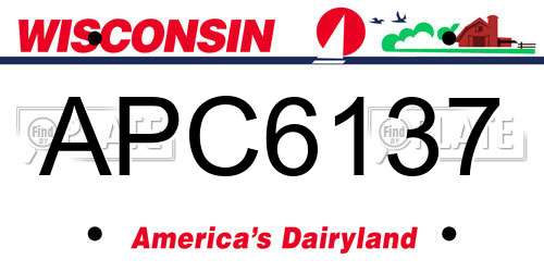 APC6137 Wisconsin License Plate