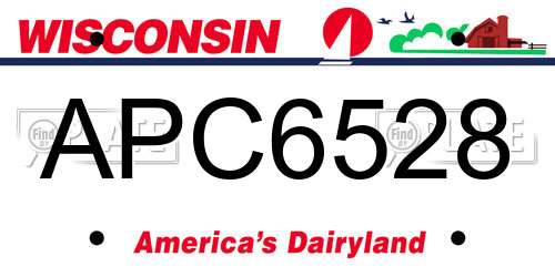 APC6528 Wisconsin License Plate