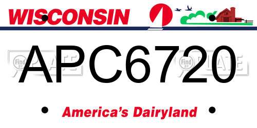 APC6720 Wisconsin License Plate