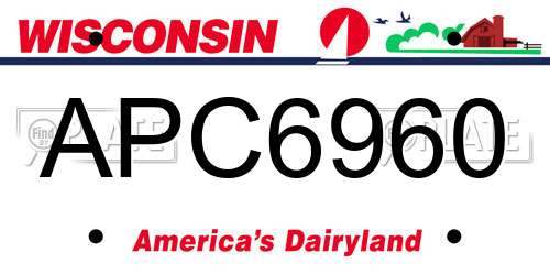 APC6960 Wisconsin License Plate