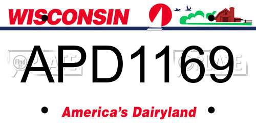 APD1169 Wisconsin License Plate