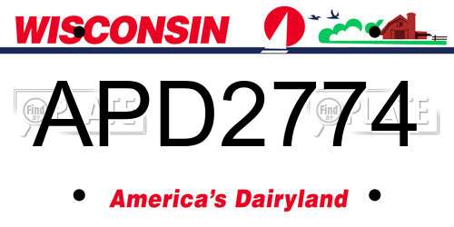 APD2774 Wisconsin License Plate