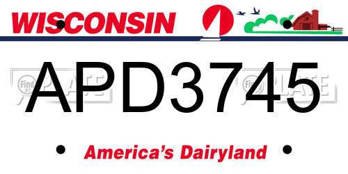 APD3745 Wisconsin License Plate