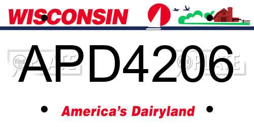 APD4206 Wisconsin License Plate
