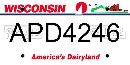 APD4246 Wisconsin License Plate