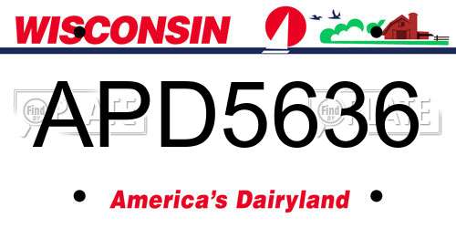 APD5636 Wisconsin License Plate