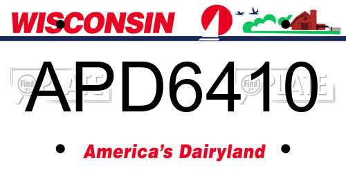 APD6410 Wisconsin License Plate