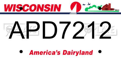 APD7212 Wisconsin License Plate