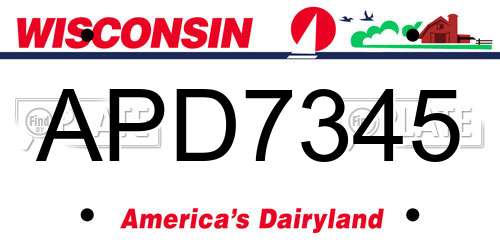 APD7345 Wisconsin License Plate