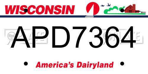 APD7364 Wisconsin License Plate