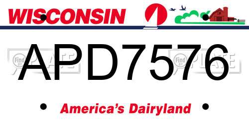 APD7576 Wisconsin License Plate