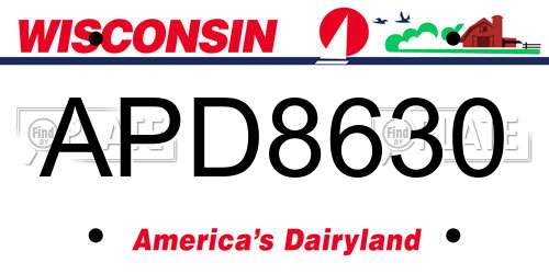 APD8630 Wisconsin License Plate