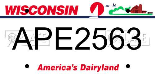 APE2563 Wisconsin License Plate