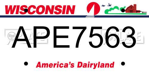 APE7563 Wisconsin License Plate