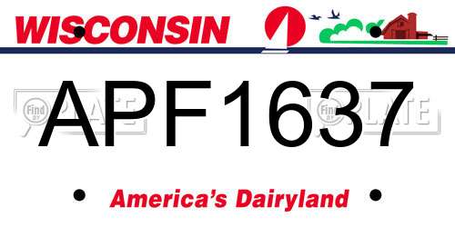 APF1637 Wisconsin License Plate