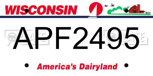 APF2495 Wisconsin License Plate
