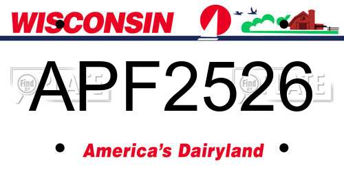 APF2526 Wisconsin License Plate
