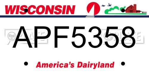 APF5358 Wisconsin License Plate
