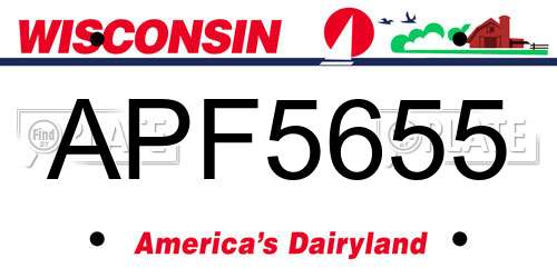 APF5655 Wisconsin License Plate