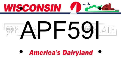 APF59I Wisconsin License Plate