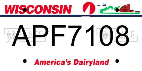 APF7108 Wisconsin License Plate