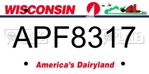 APF8317 Wisconsin License Plate