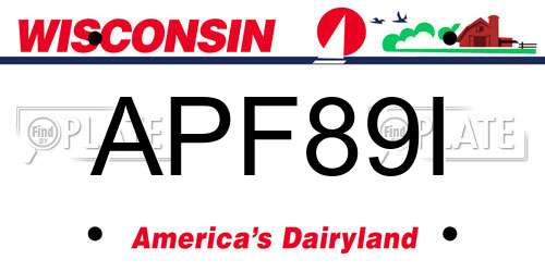 APF89I Wisconsin License Plate